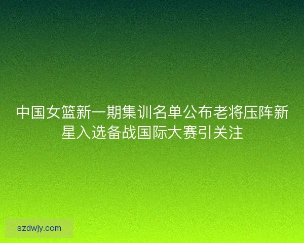 中国女篮新一期集训名单公布老将压阵新星入选备战国际大赛引关注